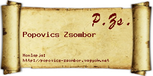 Popovics Zsombor névjegykártya